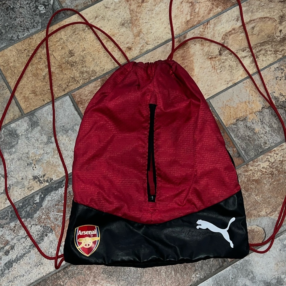 Puma Arsenal Red and Black Drawstring Bag